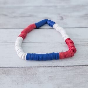 Red, White, Blue Stretch Bracelet